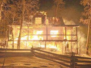 FIRE DESTROYS COUNTY ROAD 5 HOUSE